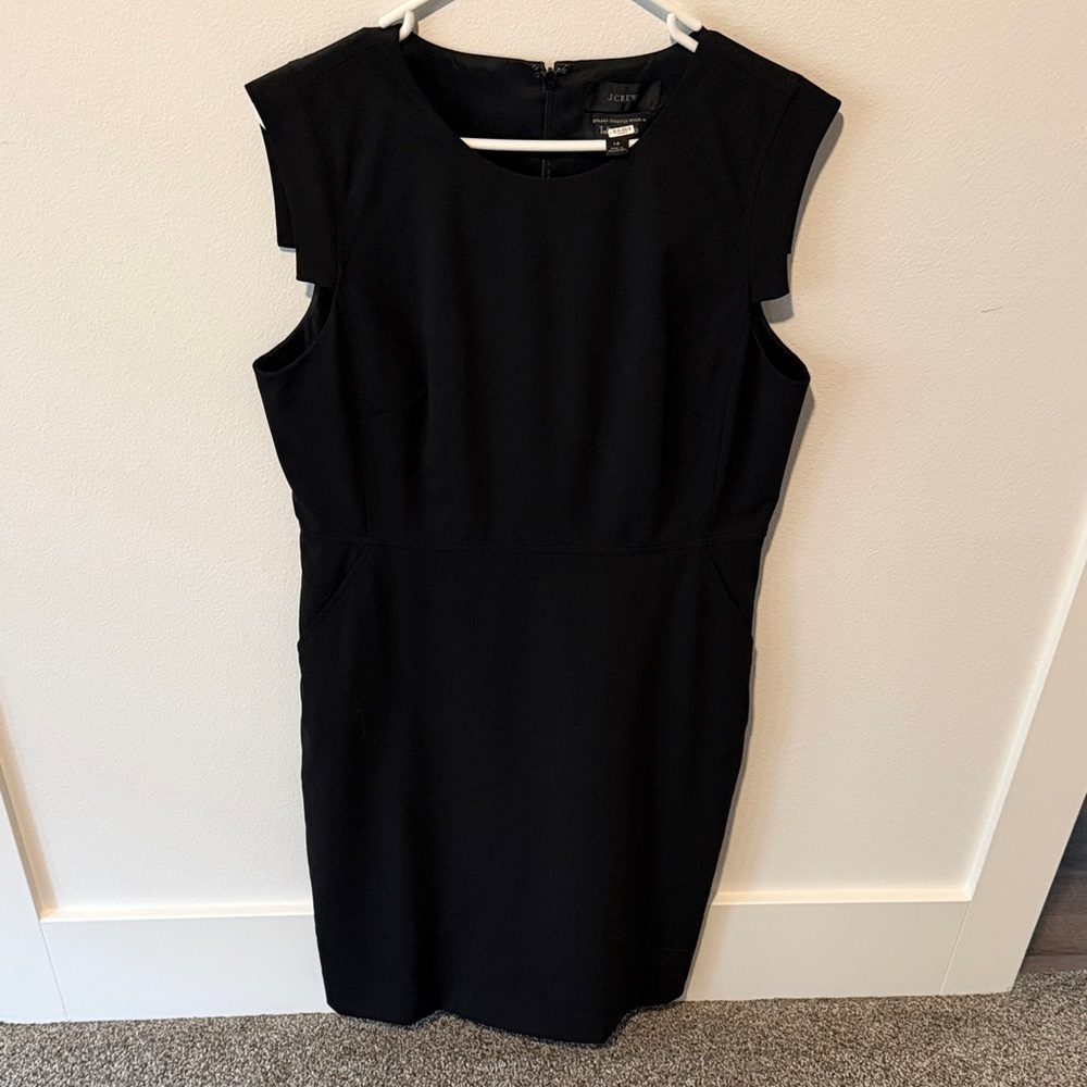 Jcrew Suit Black Sheath Dress Size 14 Mint